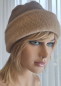 Preview: 100% Kaschmir zweifarbige Mütze braun-beige
