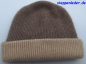 Preview: 100% Kaschmir zweifarbige Mütze braun-beige