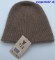 Preview: 100% Kaschmir zweifarbige Mütze braun-beige