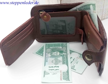 Brieftasche aus echten Leder in braun      praktisch, stilbewusst und langlebig