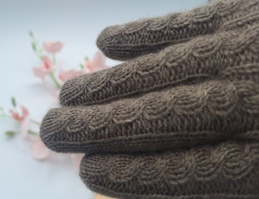 Preview: Negun-Cashmere: 100% Kaschmir Handschuh, braun