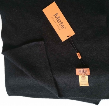 Preview: 100% Kaschmir Schal 200x25cm schwarz aus der Mete ® Collection