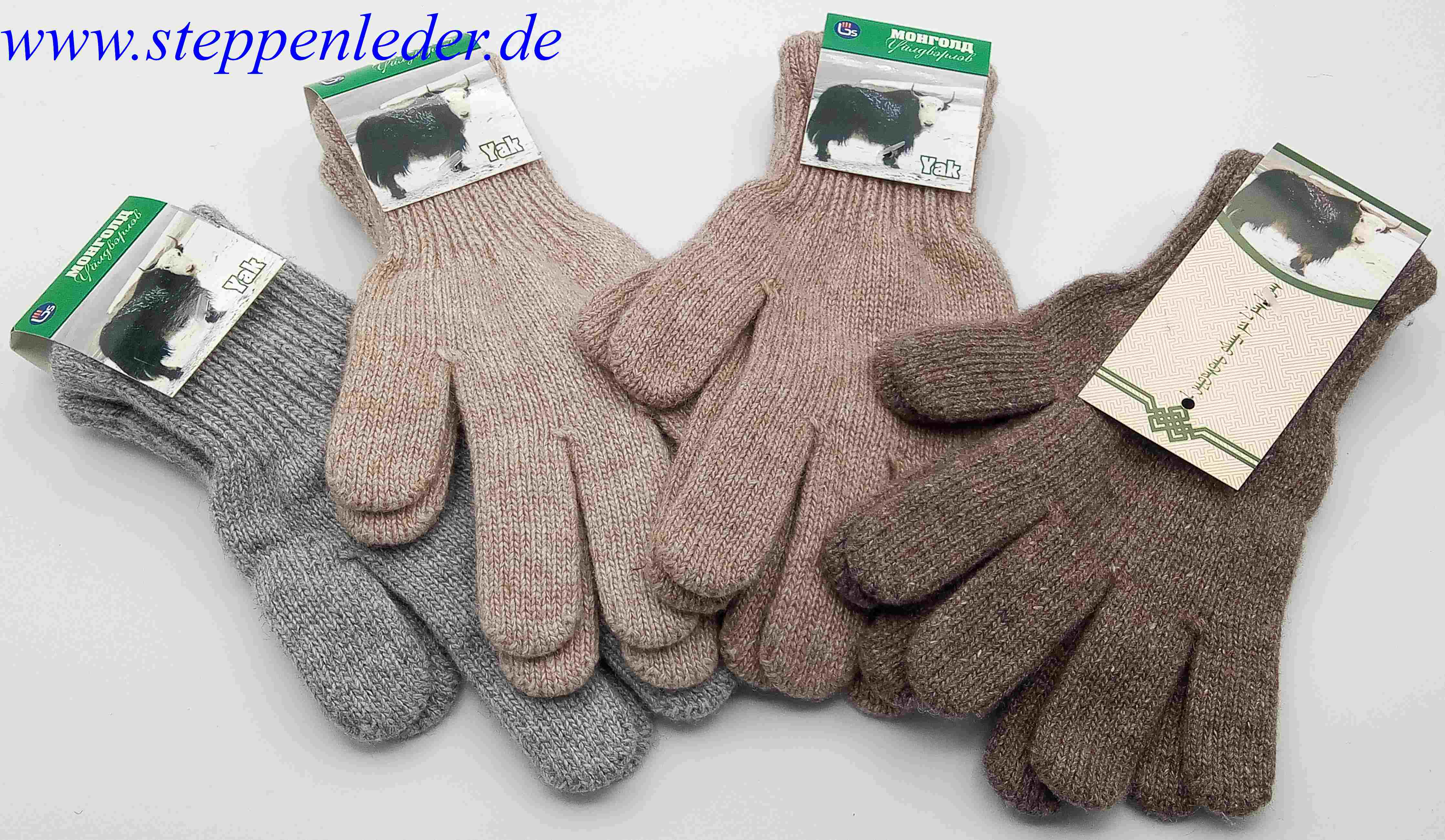 Steppenleder - Handschuhe aus YAK-Wolle Damen Gre M ( 7,5 )