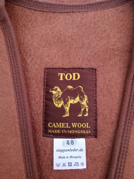 Wärmende Weste aus 100% Kamelhaar