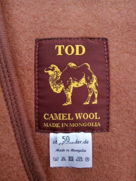 Wärmende Weste aus 100% Kamelhaar