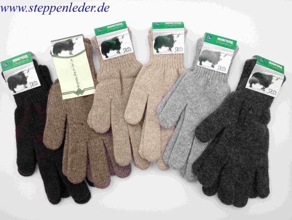 Steppenleder - Handschuhe aus YAK-Wolle Gre M ( 8,5 )